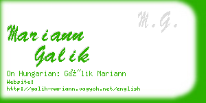 mariann galik business card